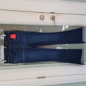 SPANX Step Hem Kick Flare Jeans In Midnight Sz S